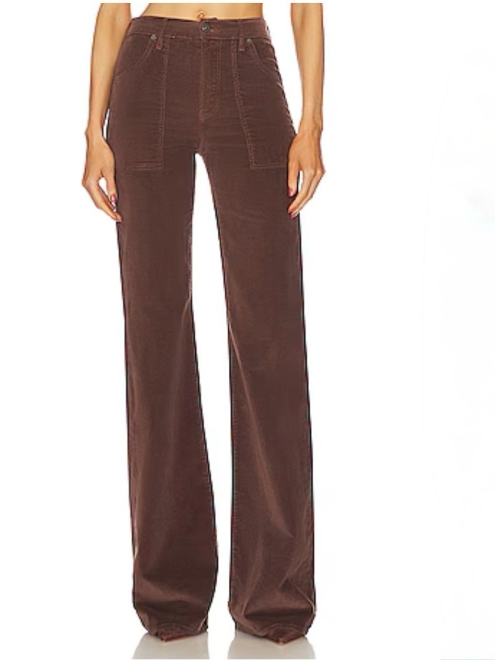Veronica Beard Brown Wide-Leg Corduroy Pants